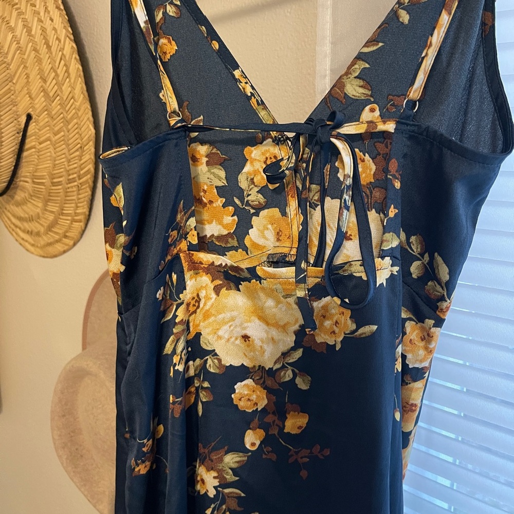 Vici Capriccio Satin Floral Ruffle Maxi Dress - Picture 8 of 8